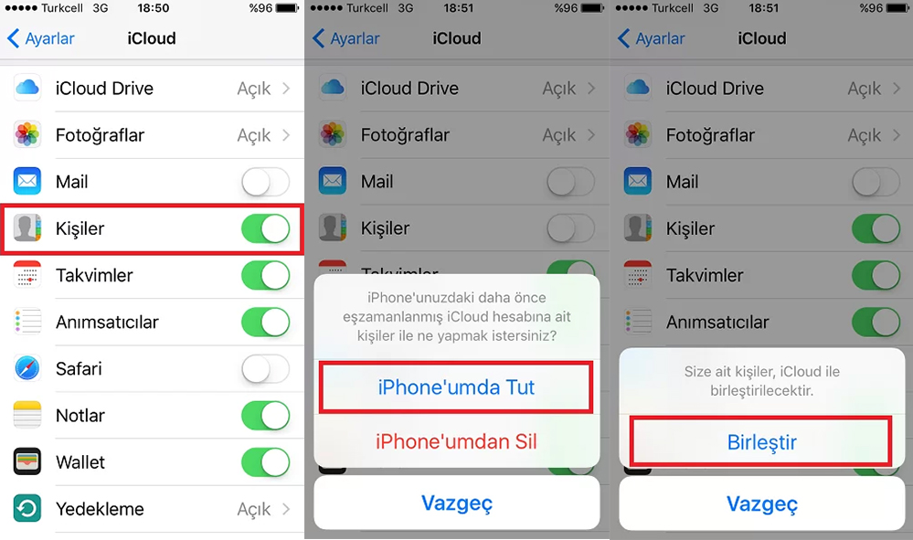 silinen numaraları geri getirme iphone